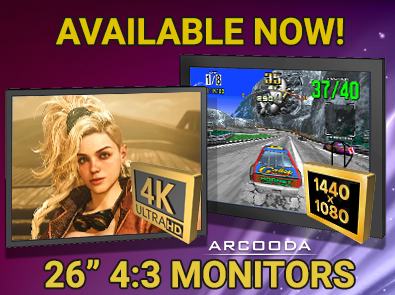 26 inch 4k and 1440x1080 4:3 LCD Arcade Monitors