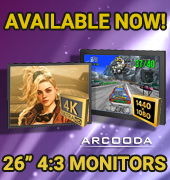 26 inch 4k and 1440x1080 4:3 LCD Arcade Monitors