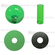 Sanwa Shaft Cover, Dustwasher and Ball Top JLF-CD-CG + LB-35-CG (Clear Green)