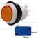 33mm Button with White Rim and Flat Plunger - Orange