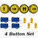 33mm Translucent Player 1 & 2 & Coin Arcade Push Button Set - Yellow