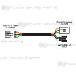 Connection Cable for Gun Pedal Assembly (with Switch and LED Plug, 200cm)