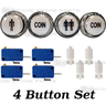 33mm Translucent Player 1 & 2 & Coin Arcade Push Button Set - White
