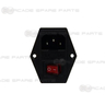 Inlet Power Switch Socket with Fuse Front View