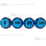 33mm Translucent Player and Coin Button Set - Blue