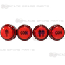 33mm Translucent Player and Coin Button Set - Red