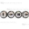 33mm Translucent Player and Coin Button Set - White