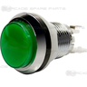 33mm Button with Chrome Rim and Convex Plunger - Green