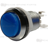 33mm Button with Chrome Rim and Convex Plunger - Blue