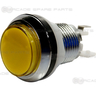 33mm Button with Chrome Rim and Convex Plunger - Yellow