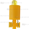 33mm Button with Translucent Rim and Convex Plunger - Yellow